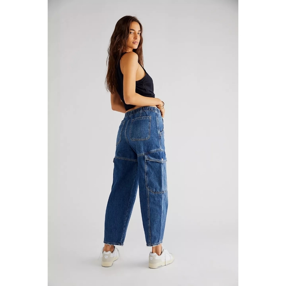 Free People We The Free All Star Pull On Jeans, Booyah Blue, size Medium